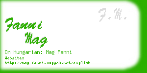 fanni mag business card